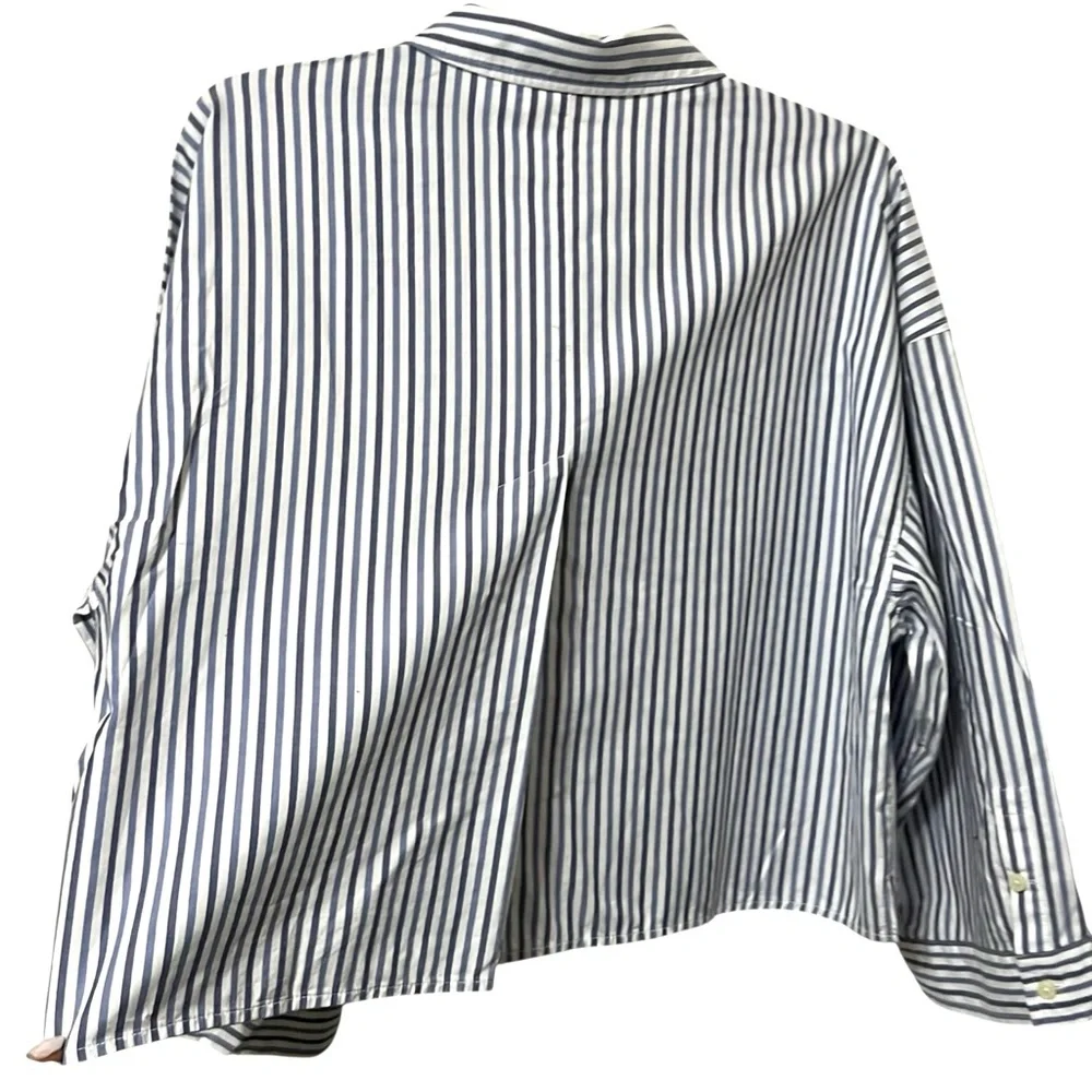 Everlane Boxy Striped Button Front Shirt Size Large New - Picture 8 of 12